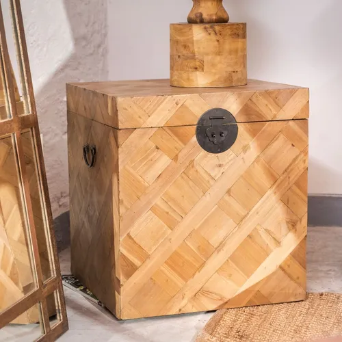 Mesa Auxiliar Baul en Madera natural - Mesas de living, Uruguay | Satec