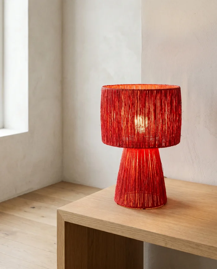 Lámpara de Mesa de Sisal Picu | Casakos en Rojo - Lámparas de mesa, Uruguay | Casakos, vista 2