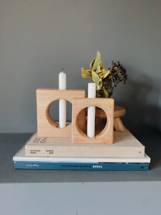 Candelabros cuadrados x2 en Madera natural - Velas y Portavelas, Uruguay | Dreams On Time, vista 12