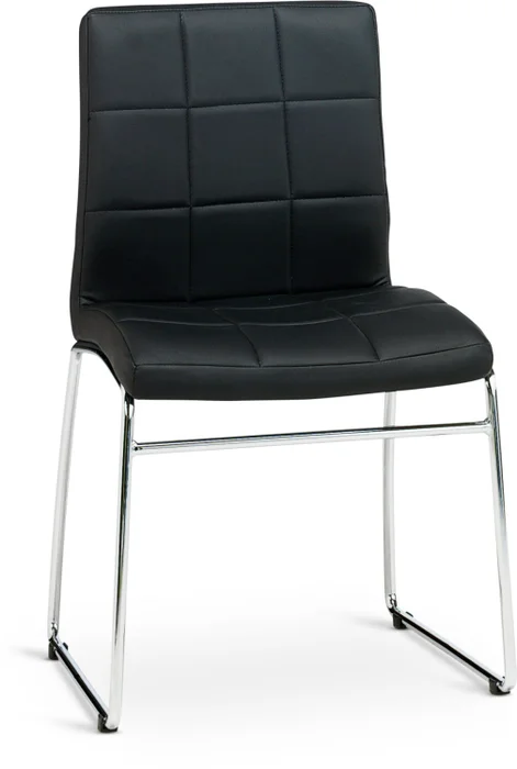 Silla de comedor HAMMEL polipiel negro/crom en Negro - Sillas, Uruguay | JYSK