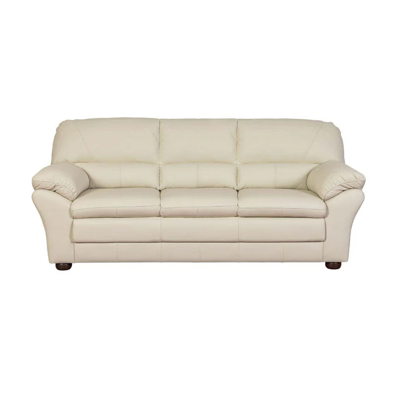 Sillón 3 Cuerpos Cuero Natural-beige Florencia Crudo en Blanco - Sillones y sofás, Uruguay | Divino, vista 3