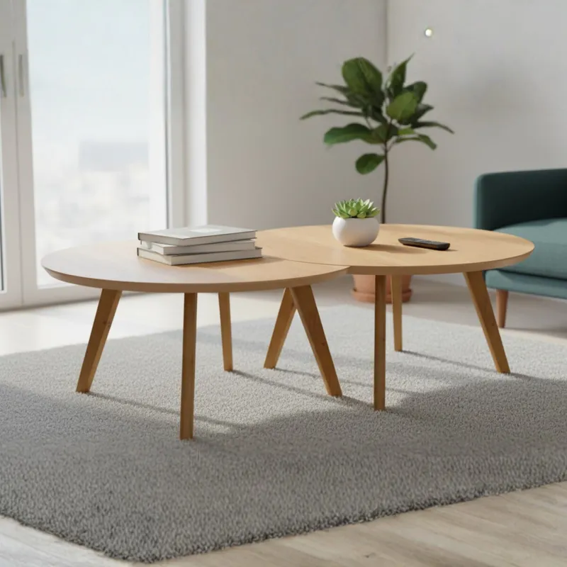 Mesa de Centro Classic - Luna - Conjunto - Línea Manhattan - Natural en Madera natural - Mesas de living, Uruguay | Rústico Hogar