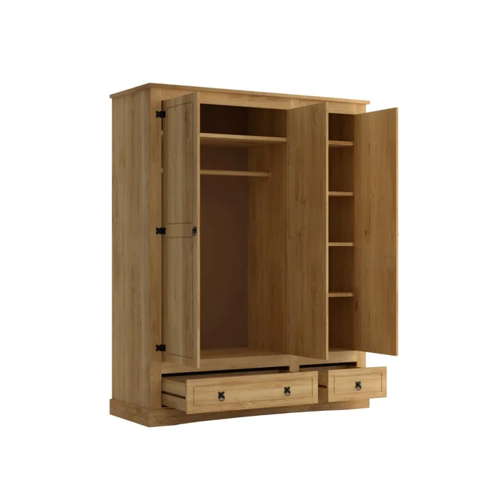 Ropero 3 Puertas - Madera Maciza - Línea Monterrey - Natural en Madera natural - Roperos y placares, Uruguay | Ecowood, vista 3