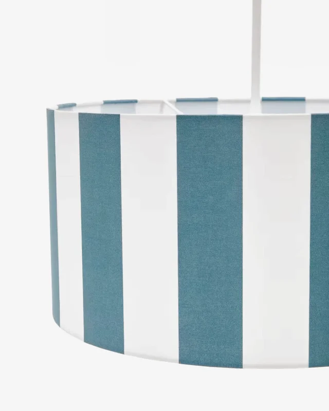 Pantalla para lámpara de techo Ciral con rayas - azul y blanco Ø 40 cm en Azul, Beige - Lámparas colgantes, Uruguay | Kavehome, vista 4