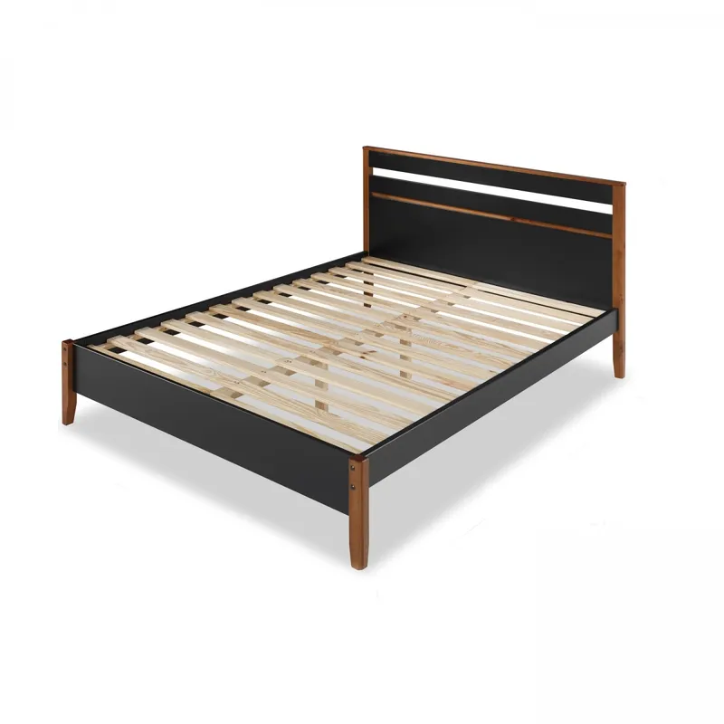 Cama 2 Plazas Madera Maciza en Multicolor - Dormitorio, Uruguay | Rústico Hogar