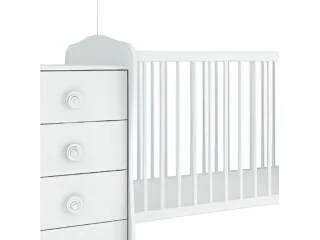 Cuna con cómoda 4C Blanco en Blanco - Cómodas, Uruguay | Quesal, vista 2