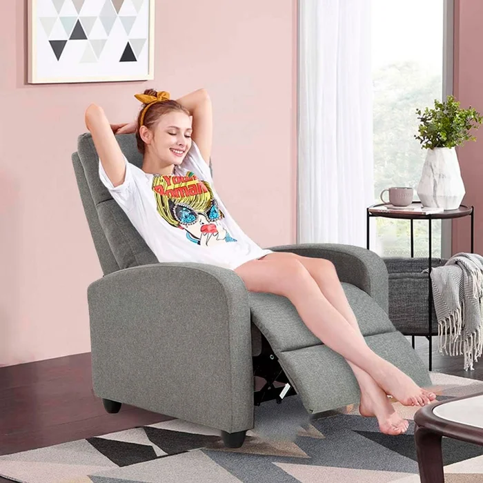 Poltrona Reclinable Tapizado Lino - Fenix en Gris - Sillones y sofás, Uruguay | Delta Center, vista 3