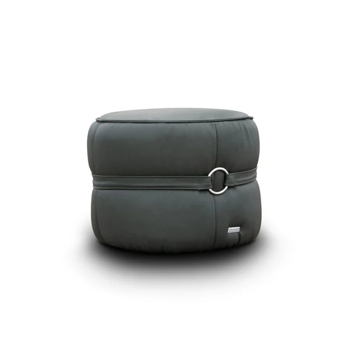 Puff 100% Cuero - Mia - Beige en Gris - Sillones y sofás, Uruguay | Ecowood, vista 2