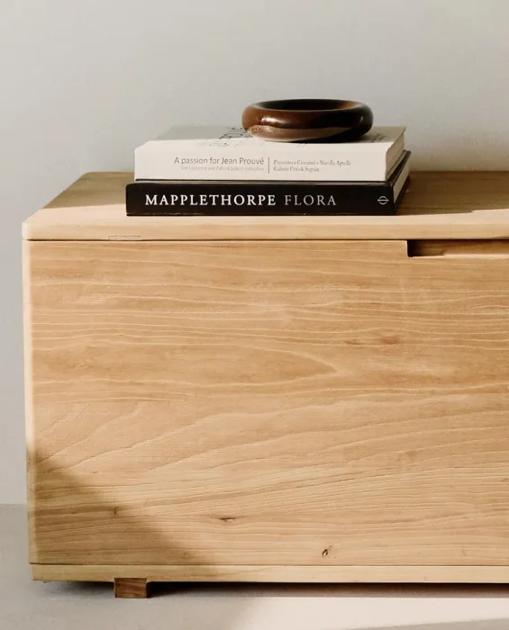 BANCO CON ALMACENAJE MADERA OLMO en Madera natural - Aparadores y recibidores, Uruguay | Zara Home