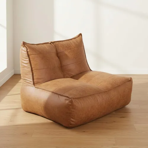 Sofá Modular Simil-cuero Marron Alice Camel en Beige - Sillones y sofás, Uruguay | Divino