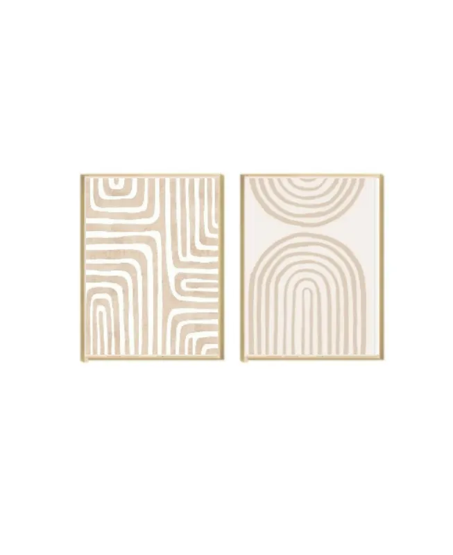 Kit 2 Cuadros - Abstracto Beige - 40 x 60 - Decoración de pared, Uruguay | Berna home