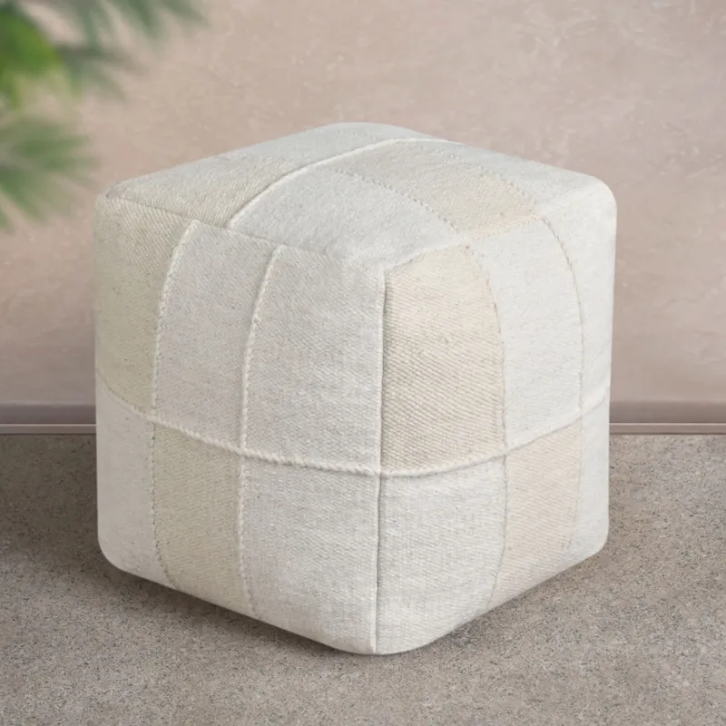 Pouf Revuca Lana Lana Natural - Textiles, Uruguay | Divino