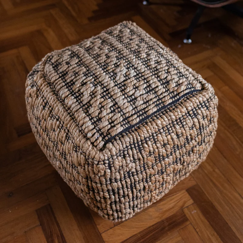 Puff almohadón de piso tejido de yute 40cm - Butacas, banquetas y puffs, Uruguay | Buho Store, vista 3