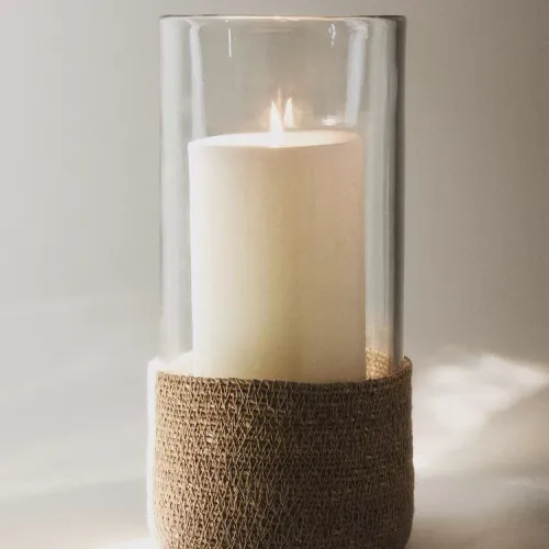 FAROLILLO CRISTAL Y YUTE - Velas y Portavelas, Uruguay | Zara Home