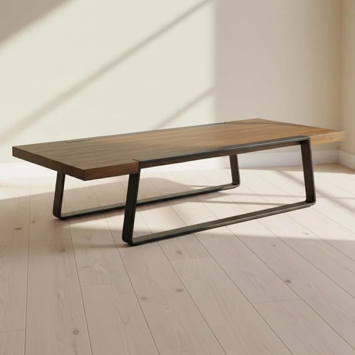 Mesa Ratona Madera-y-metal Marron York Castaño en Marrón - Mesas de living, Uruguay | Divino