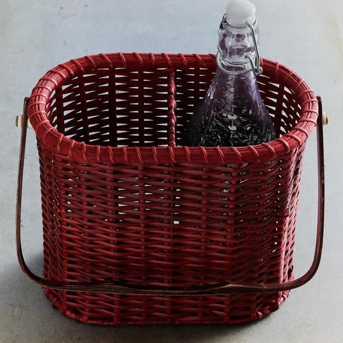 CESTA BOTELLERO RATÁN en Rojo - Canastos, Uruguay | Zara Home