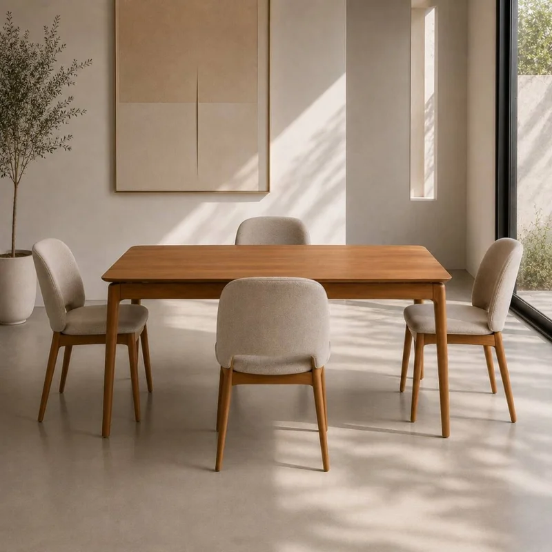 Mesa de Comedor Wind - 140 x 90 - Canela en Blanco - Mesas de comedor, Uruguay | Nyr, vista 4