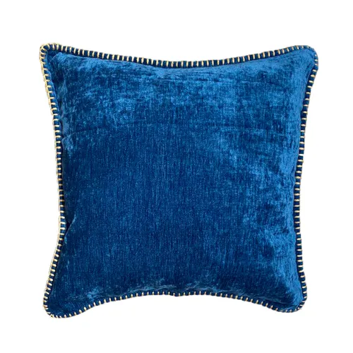 Almoadón Azul Bordado - Textiles, Uruguay | Tutto Deco