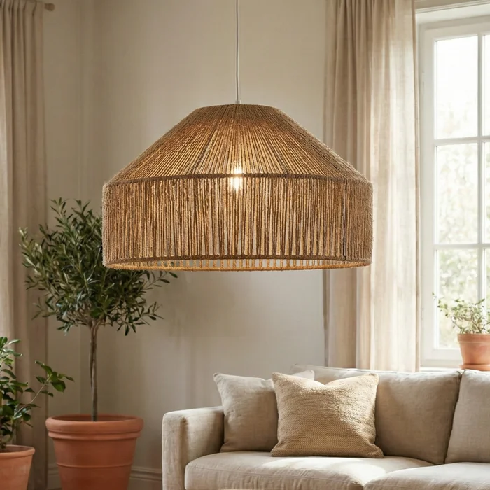 Colgante Nativo Cord Drum en Madera natural - Lámparas colgantes, Uruguay | La Perla, vista 2