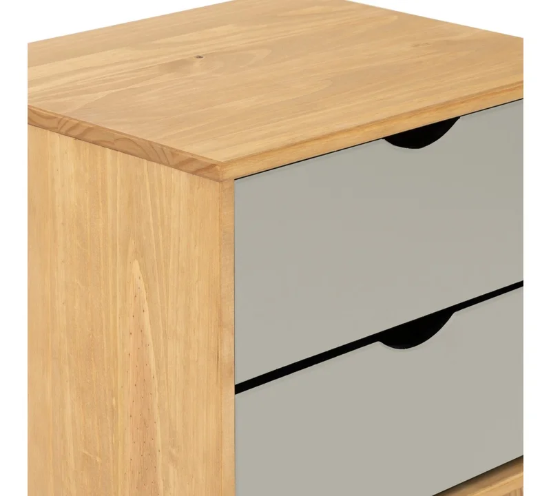 Mesa De Luz Madera Maciza Nordica 2 Cajones - Linea Dublin en Multicolor - Mesas de luz, Uruguay | Rústico Hogar, vista 3