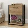 Mesa de Luz Noche Rivoli - Puerta Batiente y Estante Inferior - 45x60cm - Miel / Negro en Multicolor - Respaldos de cama, Uruguay | Mulata, vista 1 de 6