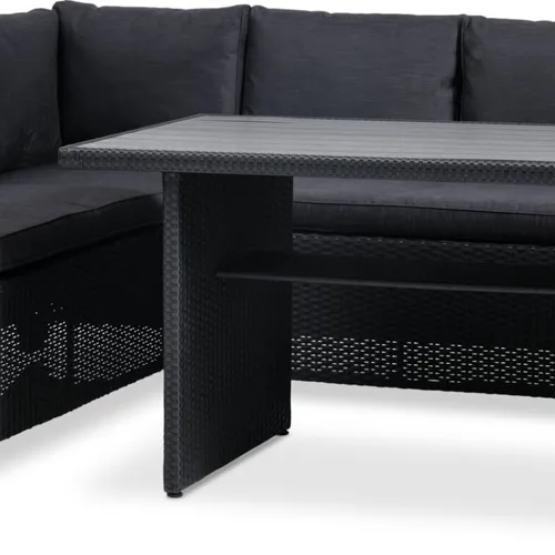 Set jardín AGERMOSE 6 plazas negro en Negro - Muebles para el exterior, Uruguay | JYSK