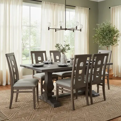Juego De Comedor Madera Maciza 180x90 Ozark Con 6 Sillas A Eleccion en A Eleccion - Mesas de comedor, Uruguay | Ozark Home