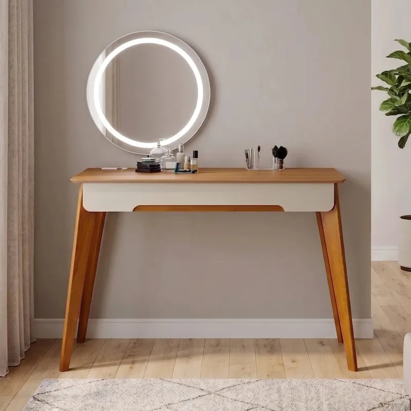 Tocador Jazz Led -Linea Nevada - Blanco/Natural en Madera natural - Escritorios y sillas de escritorio, Uruguay | Ecowood