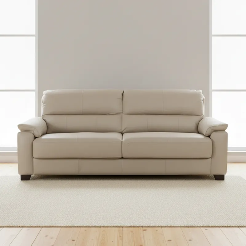 Sofa 3 Cuerpos Cuero-100-natural Natural-beige Venecia Crudo en Blanco - Sillones y sofás, Uruguay | Divino