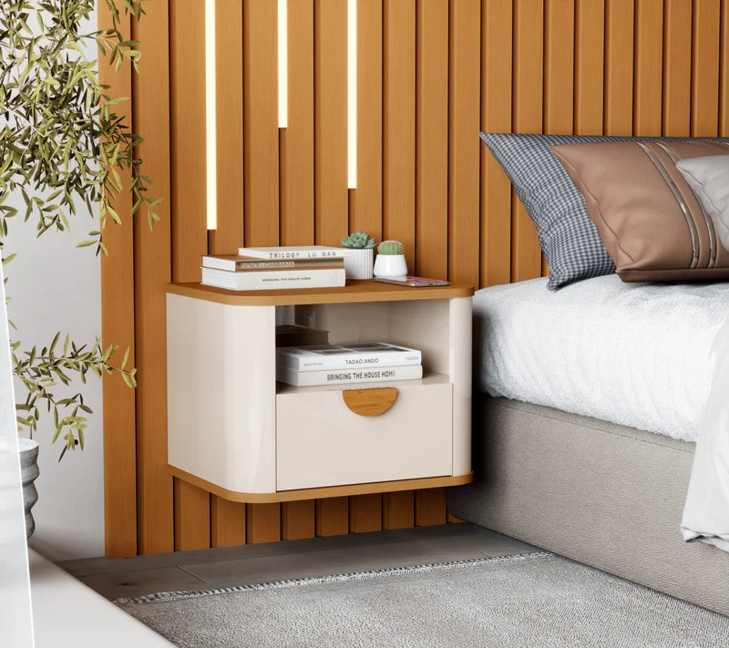 Mesa de Luz Flotante Buriti en Beige - Mesas de luz, Uruguay | Deluxe Home, vista 3