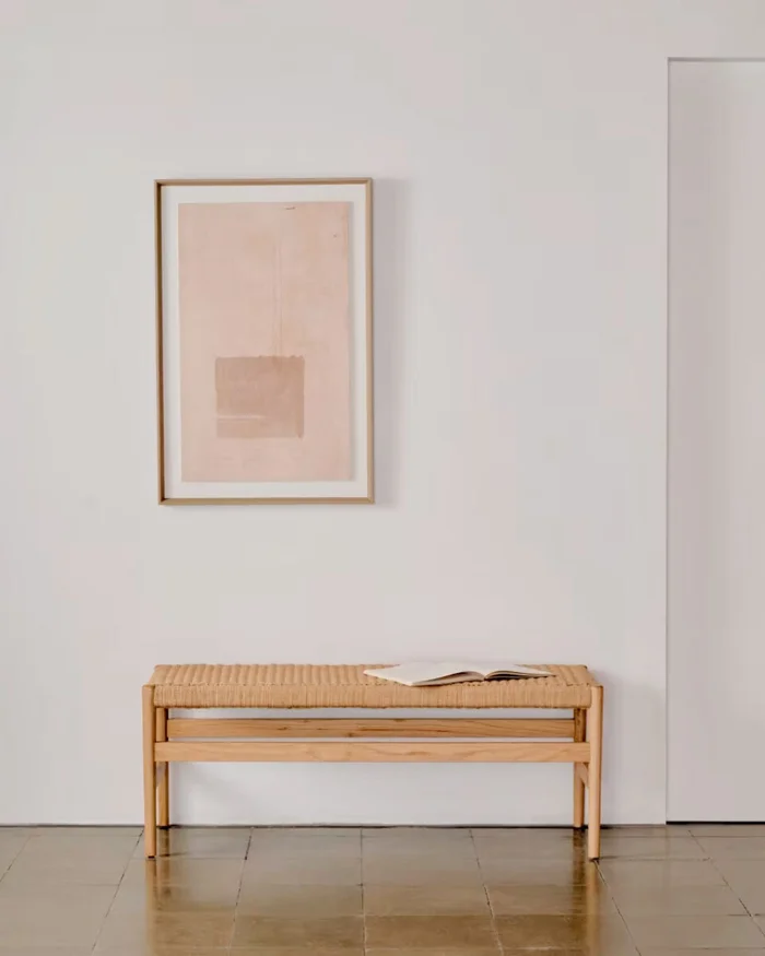 Banco Zaide de madera maciza de roble - con acabado natural asiento de cuerda 120cm FSC100% en Madera natural - Butacas, banquetas y puffs, Uruguay | Kavehome, vista 2