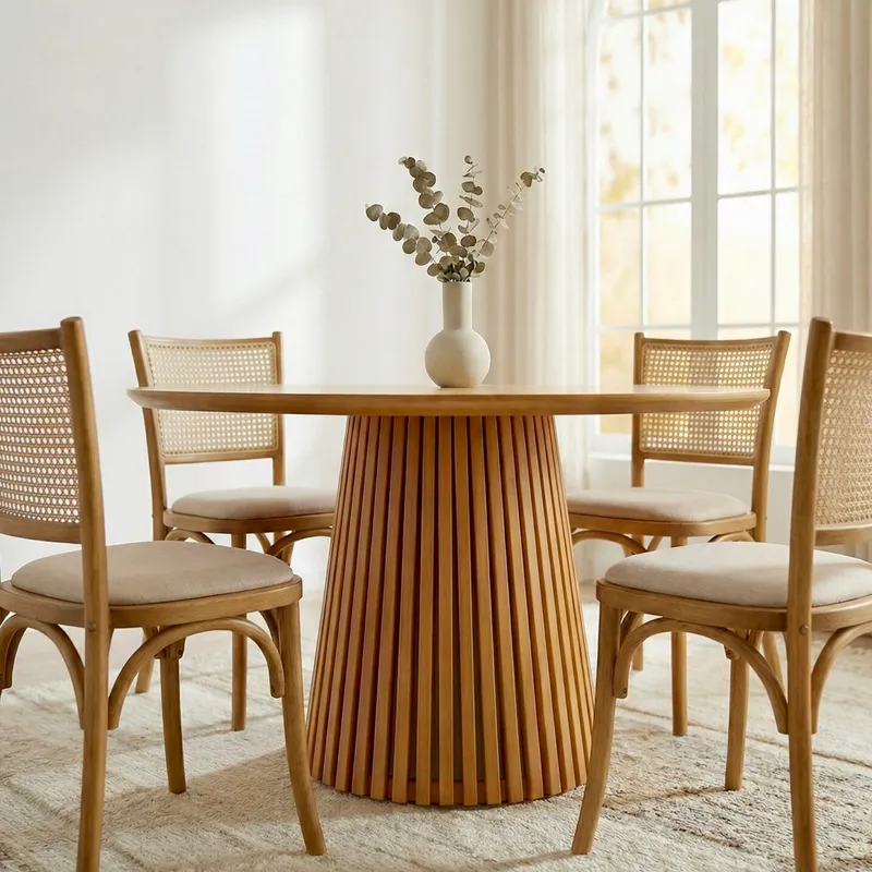 Mesa comedor Miami Redonda 120 CM DIAMETRO en Madera natural - Muebles, Uruguay | Indrana