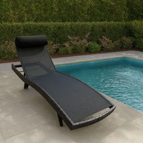 Reposera Milano - Gris en Negro - Muebles para el exterior, Uruguay | La Cueva Muebles