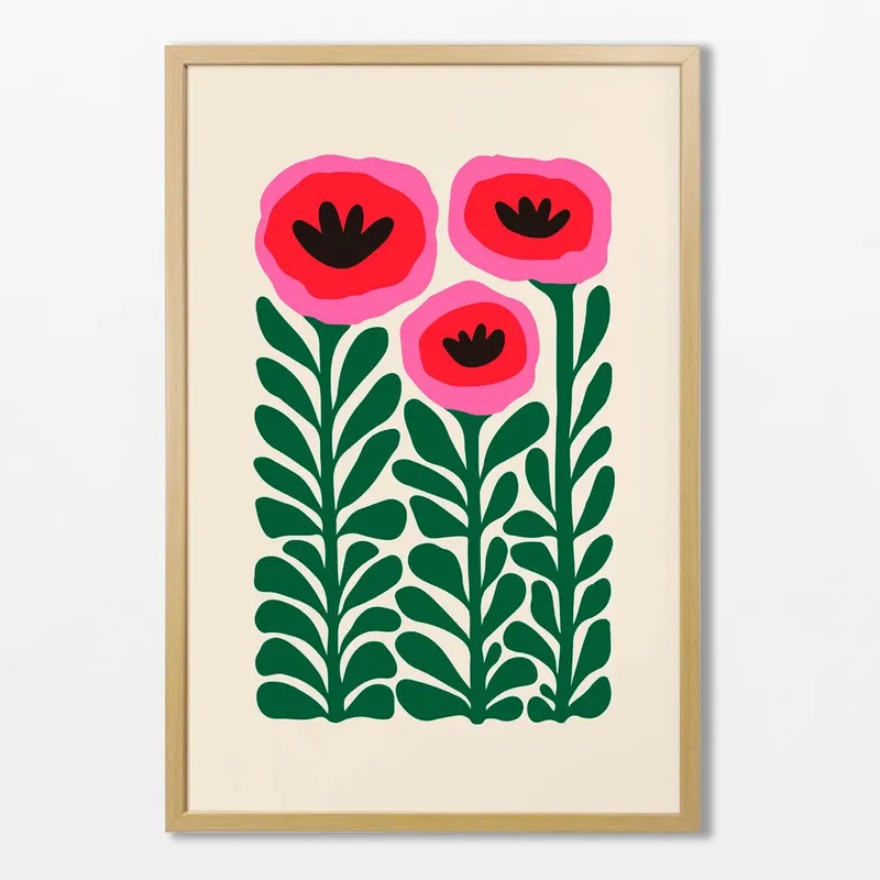 Amapolas Vertical en Multicolor - Láminas, Uruguay | La Cuadrería