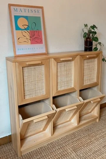 Zapatera con esterilla natural en Madera natural - Muebles, Uruguay | Decoramuss, vista 2
