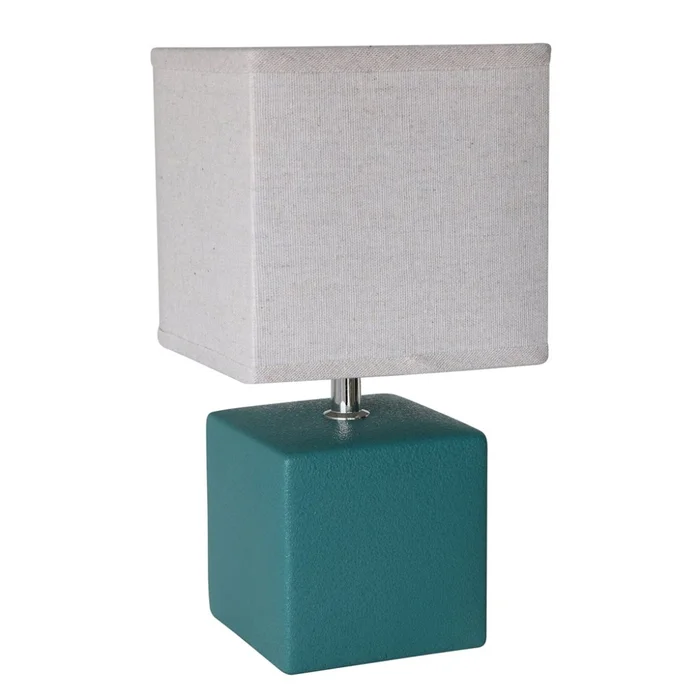 LAMPARA DE MESA CERAMICA D15x30CM VERDE PETROLEO en Verde - Lámparas de mesa, Uruguay | Koz
