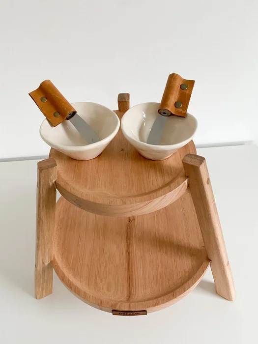 Juego de torre + 2 bowls + 2 espátulas con cuero en Madera natural - Decoración, Uruguay | Dreams On Time, vista 21