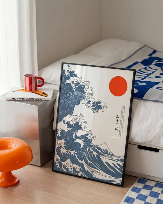 Hokusai - La gran ola Ukiyo e en Multicolor - Láminas, Uruguay | La Cuadrería, vista 2