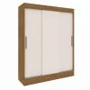 Ropero Placard 3 Puertas Corredizas 2 Cajones Dormitorio en Blanco/Nogueira- Blanco - Roperos y placares, Uruguay | Soy Hogar, vista 2