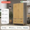 Ropero Armario de 2 Puertas, Perchero y 2 Cajones en MDP - Madera - Línea Melilla - Cinza en Gris - Roperos y placares, Uruguay | Mulata, vista 1 de 10