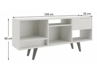 Rack con cajón RK-2111 Nogal en Marrón - Muebles para TV, Uruguay | Quesal, vista 3