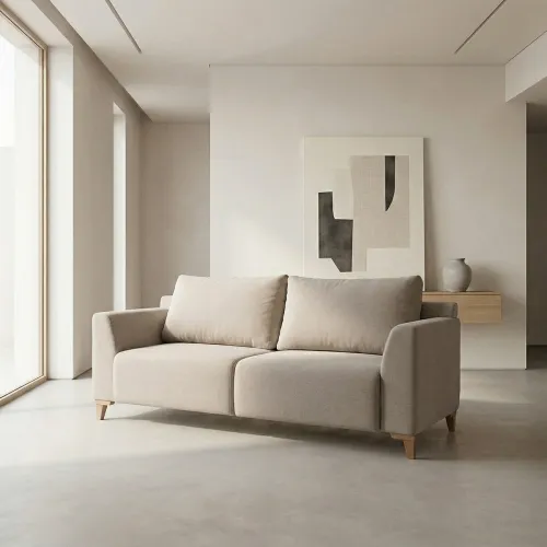 Sofá Gino - Microfibra - 3 cuerpos - TC 1010 (Beige) en Beige - Sillones y sofás, Uruguay | NYR