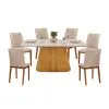 Juego Comedor 6 Sillas Tapizadas Mesa Tapa De Vidrio Ryze en CEDRO OFF WHITE/FREIJO LINHO NEVE - Mesas de comedor, Uruguay | Soy Hogar, vista 2 de 8