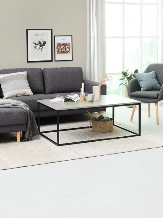 Mesa de centro DOKKEDAL 75x115 hormigón en Negro - Mesas de arrimo, Uruguay | JYSK, vista 3
