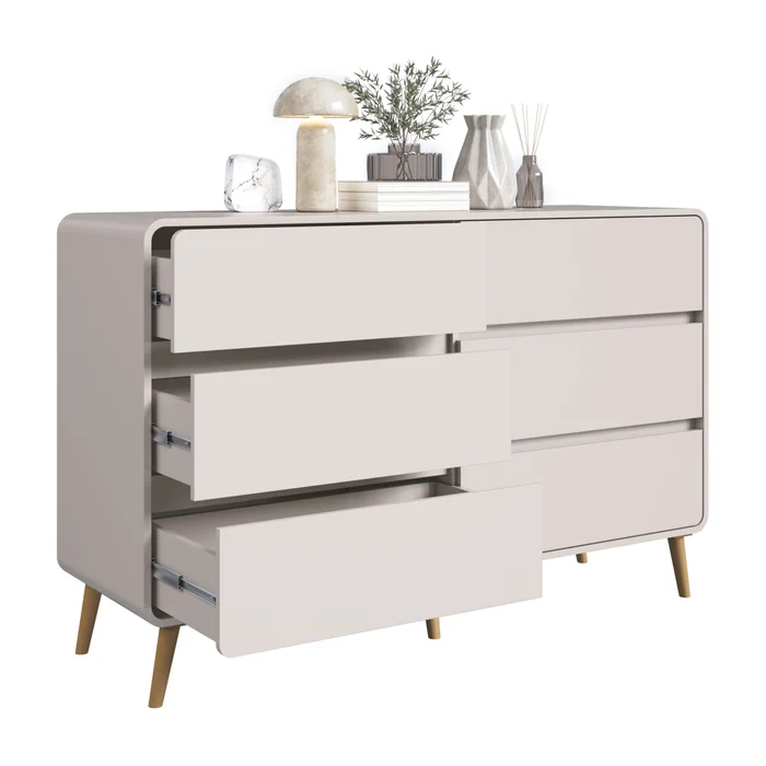 Cajonera Alba – 6 cajones 9B | Beige en Gris - Aparadores y recibidores, Uruguay | RM Muebles y Deco, vista 4