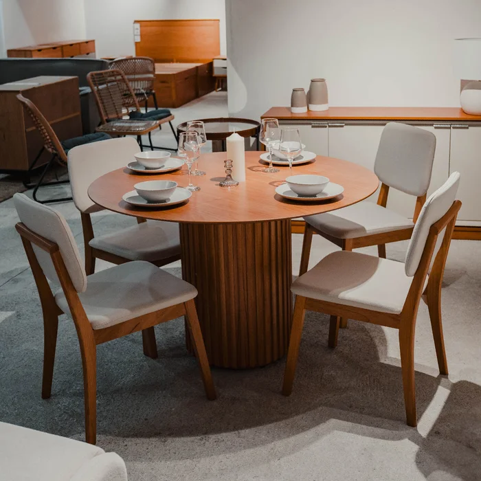 Mesa de Comedor - Redonda - Línea Nevada - Blanco en Blanco - Mesas de comedor, Uruguay | Ecowood, vista 7