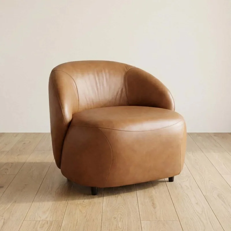 Butaca 1 Cuerpo Cuero-100-natural Marron Zoe Camel en Marrón - Sillones y sofás, Uruguay | Divino