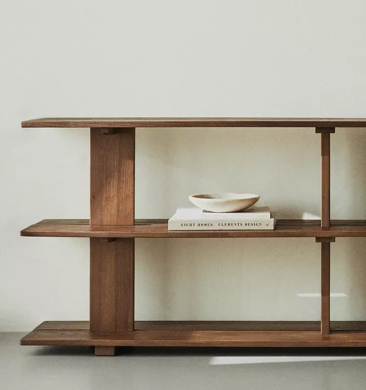 ESTANTERÍA MADERA OLMO TRES BALDAS en Marrón - Estantes y repisas, Uruguay | Zara Home