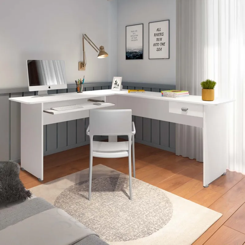 Escritorio Mdf Blanco Cannes en Blanco - Escritorios, Uruguay | Divino