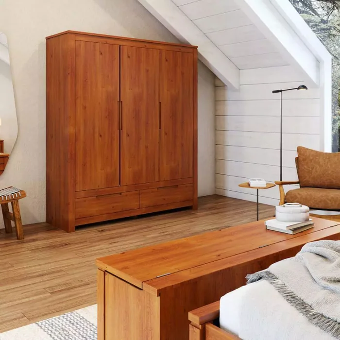 Placard Ropero 3 Puertas Madera Natural-beige Fresno en Madera natural - Roperos y placares, Uruguay | Divino